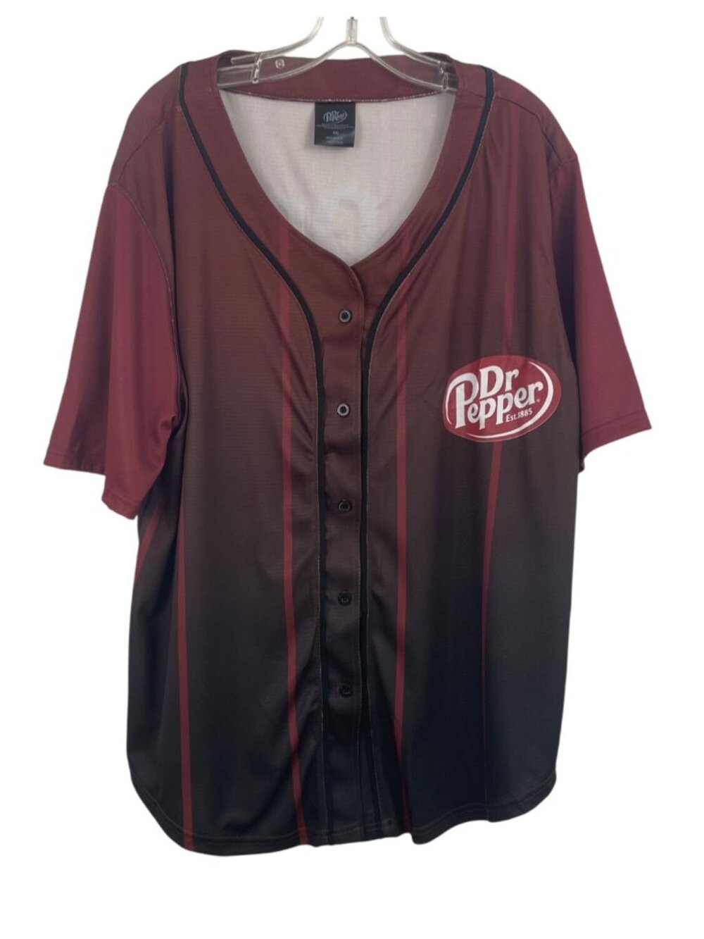 Dr Pepper Baseball Jersey Mens Size XXL Red/White Short Sleeve Button Up